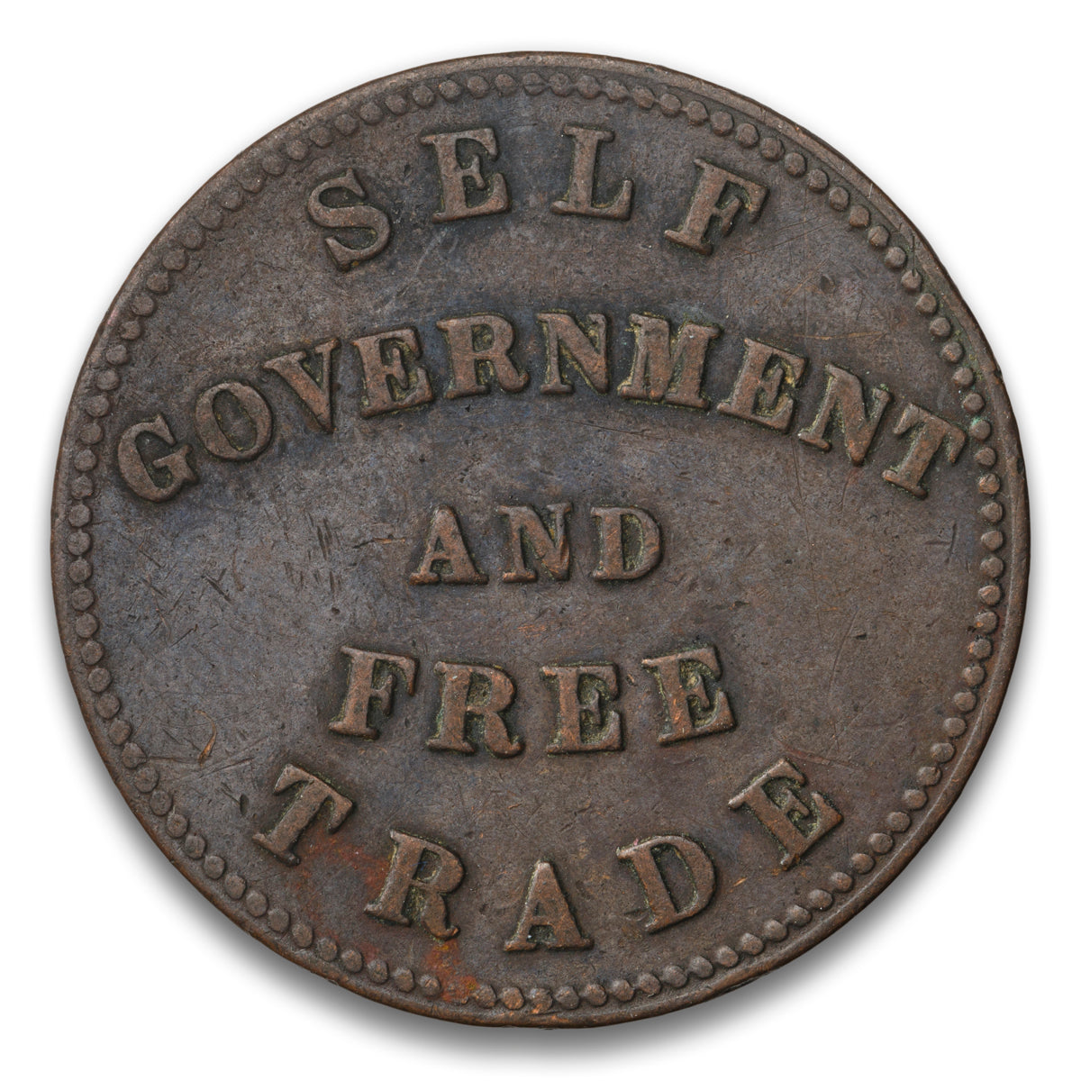 Self Government and Free Trade Prince Edward Island Base Token 1855