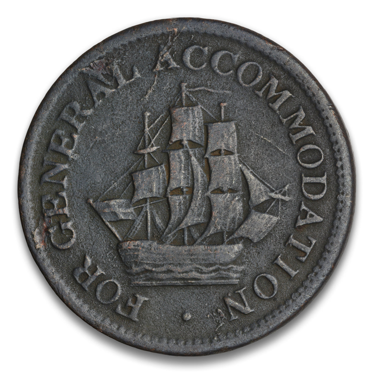 For General Accommodation Pure Copper Preferable to Paper Base 1/2 Penny Token