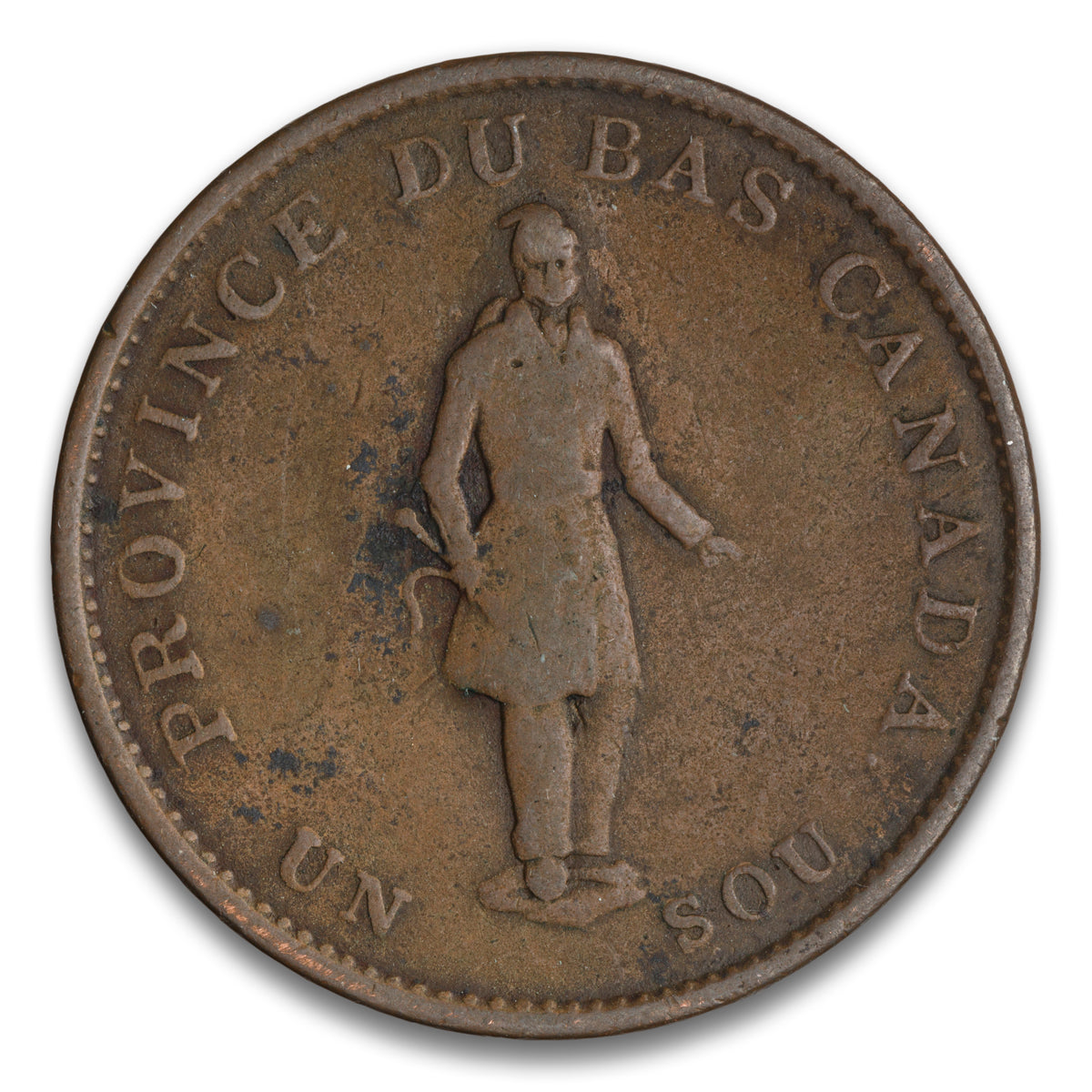 Quebec Bank Base 1/2 Penny Token 1837