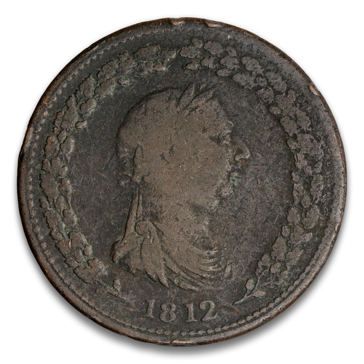 Thomas Halliday Small ship Base 1 Penny Token 1812