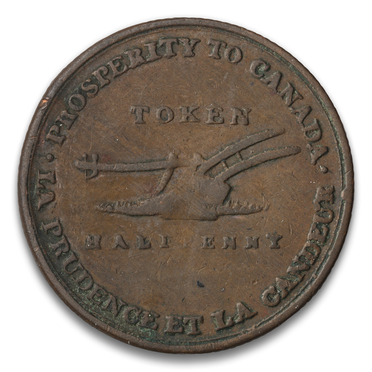 Lesslie & Sons York, Kingston & Dundas Base 1/2 Penny Token 1828
