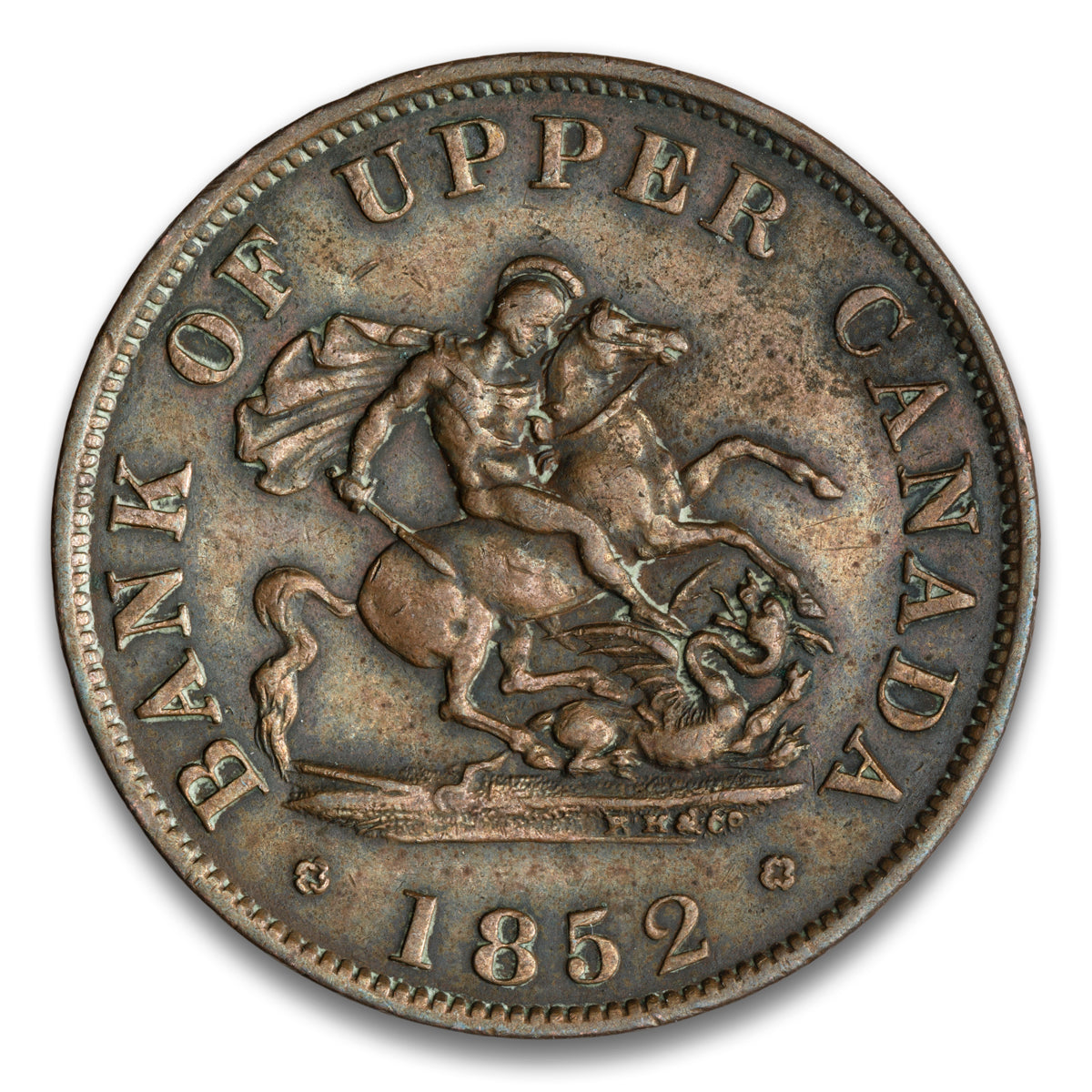 Bank of Upper Canada Base 1/2 Penny Token 1852