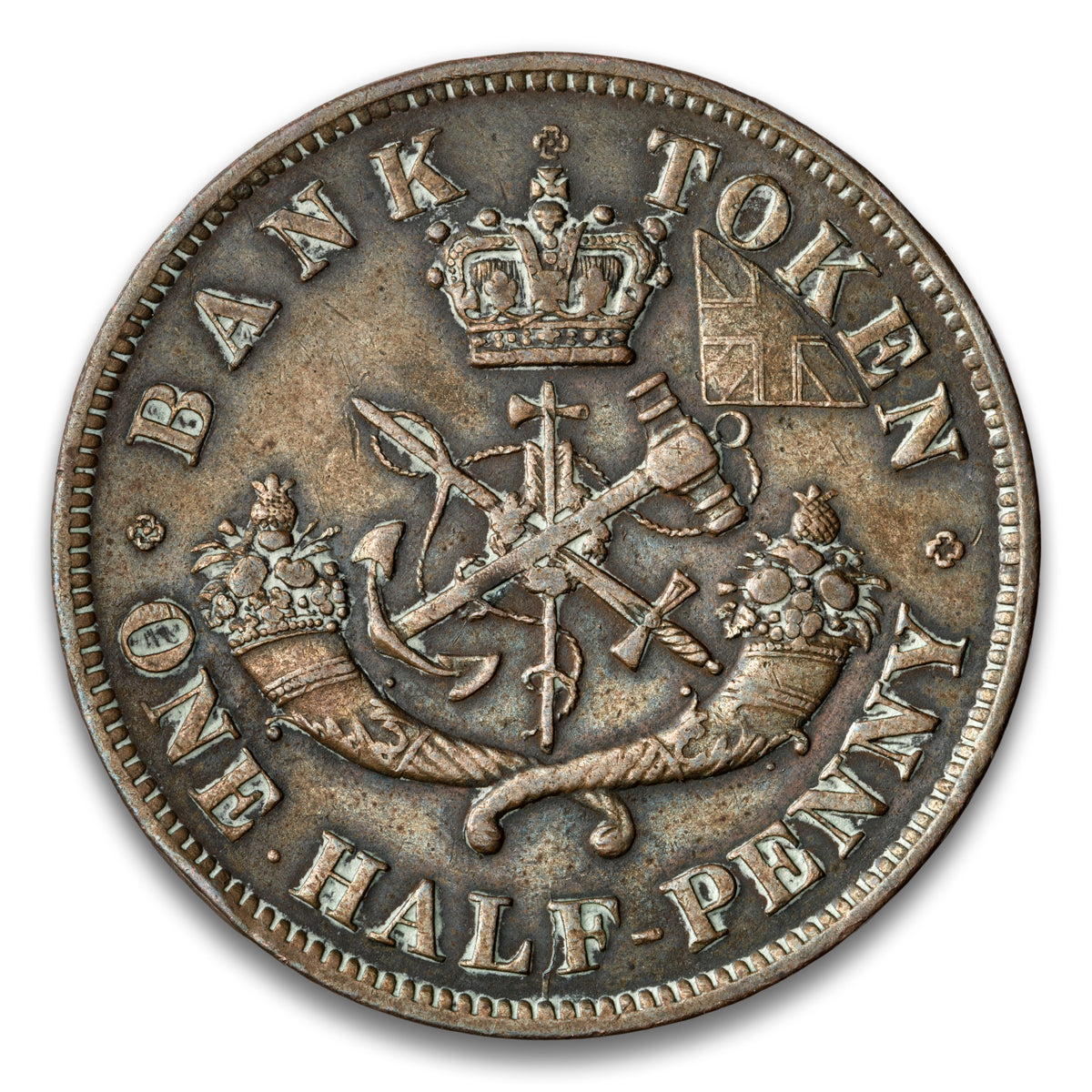 Bank of Upper Canada Base 1/2 Penny Token 1852