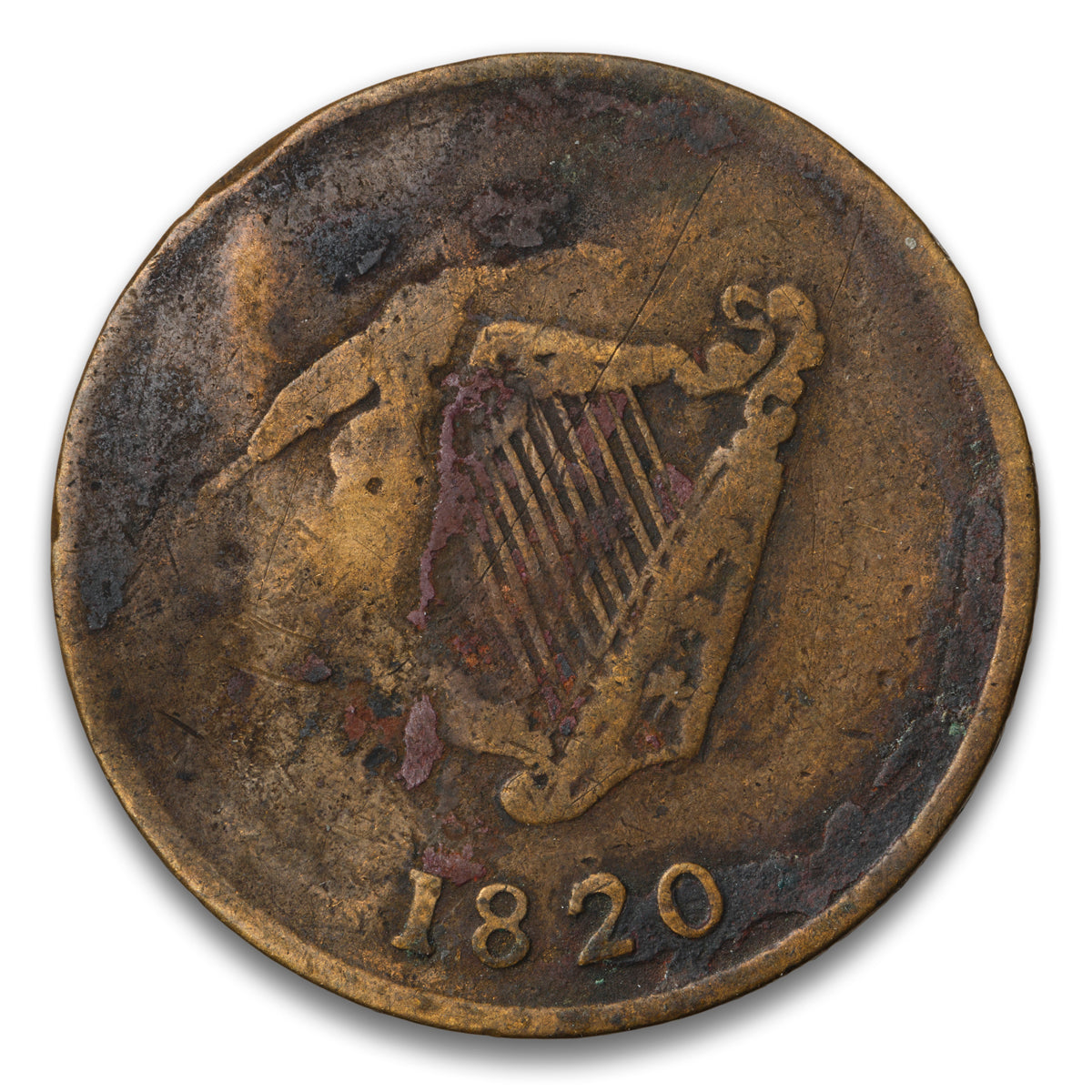 Bust & Harp Large Die Break Base Token 1820