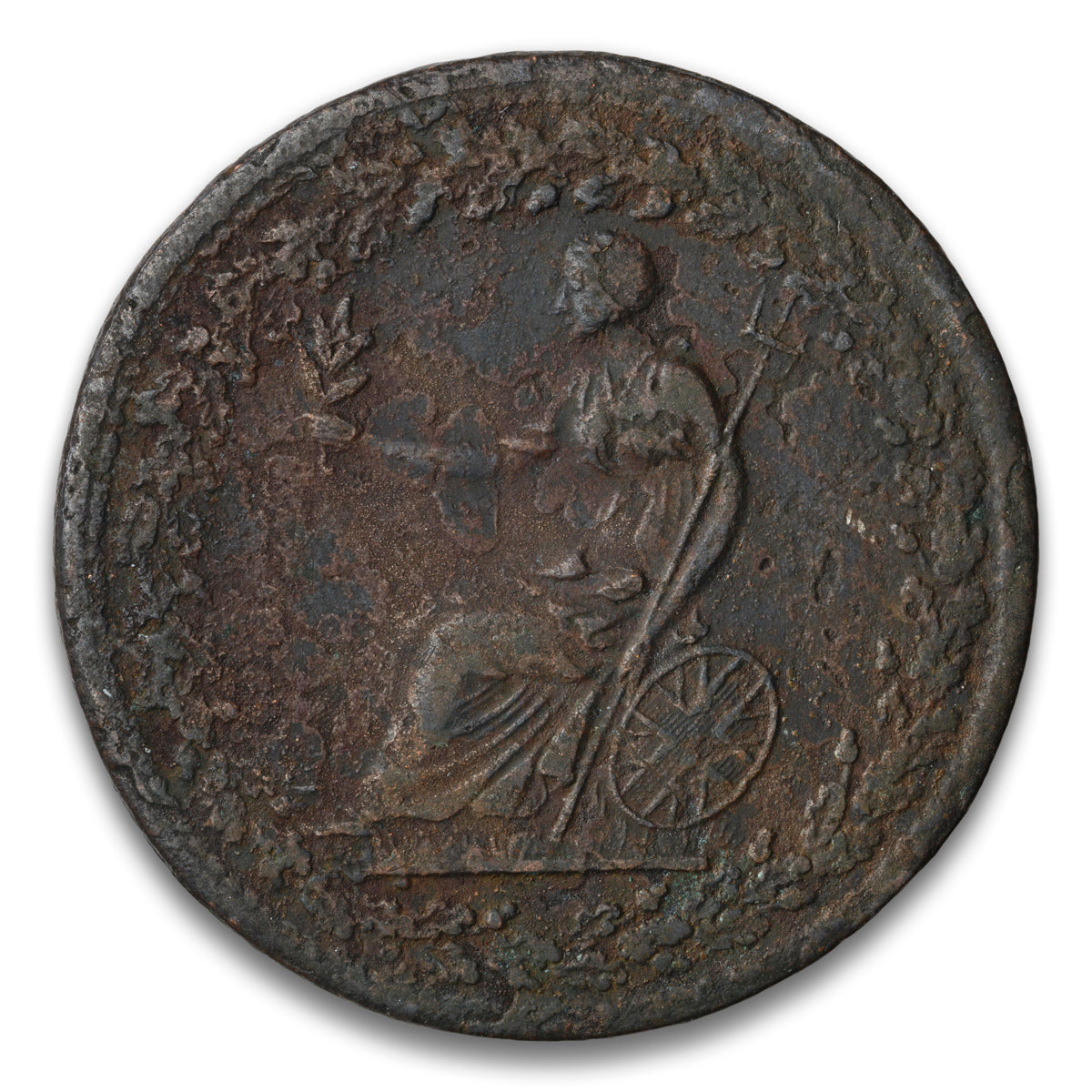 Spread Eagle Large Shield Base 1/2 Penny Token 1814