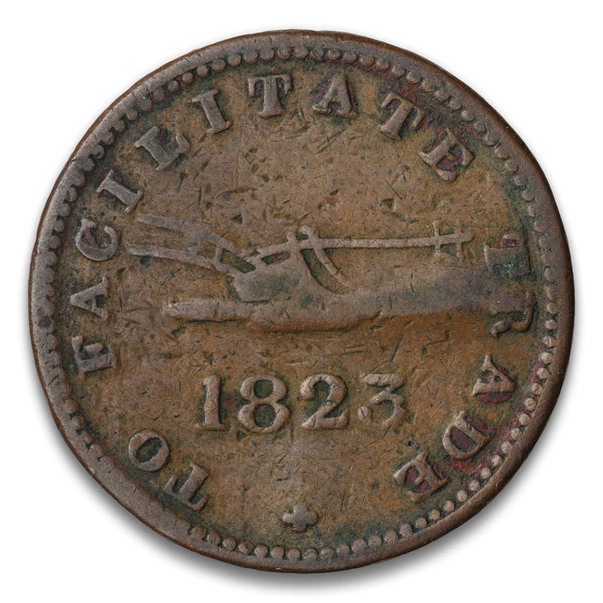 To Facilitate Trade Base 1/2 Penny Token 1823