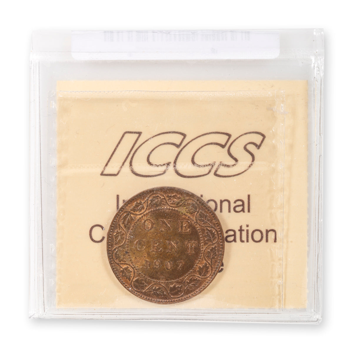 1 Cent 1907H Red & Brown ICCS MS-63