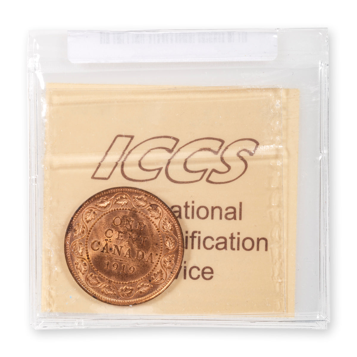 1 Cent 1919 Red ICCS MS-65