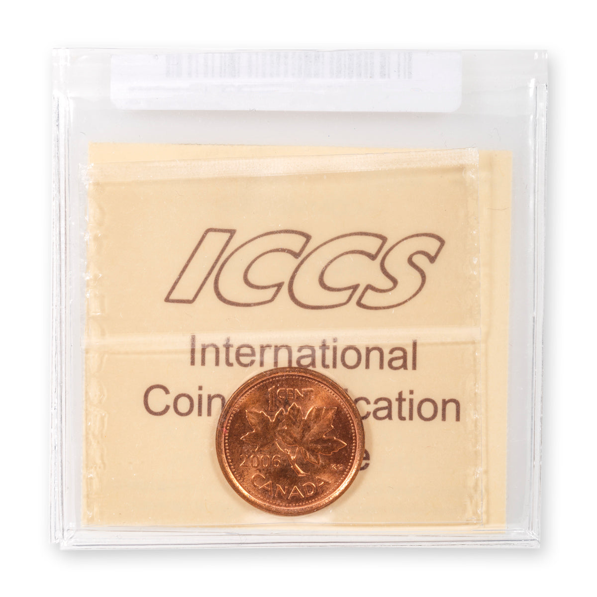 1 Cent 2006 Magnetic; Red ICCS MS-64