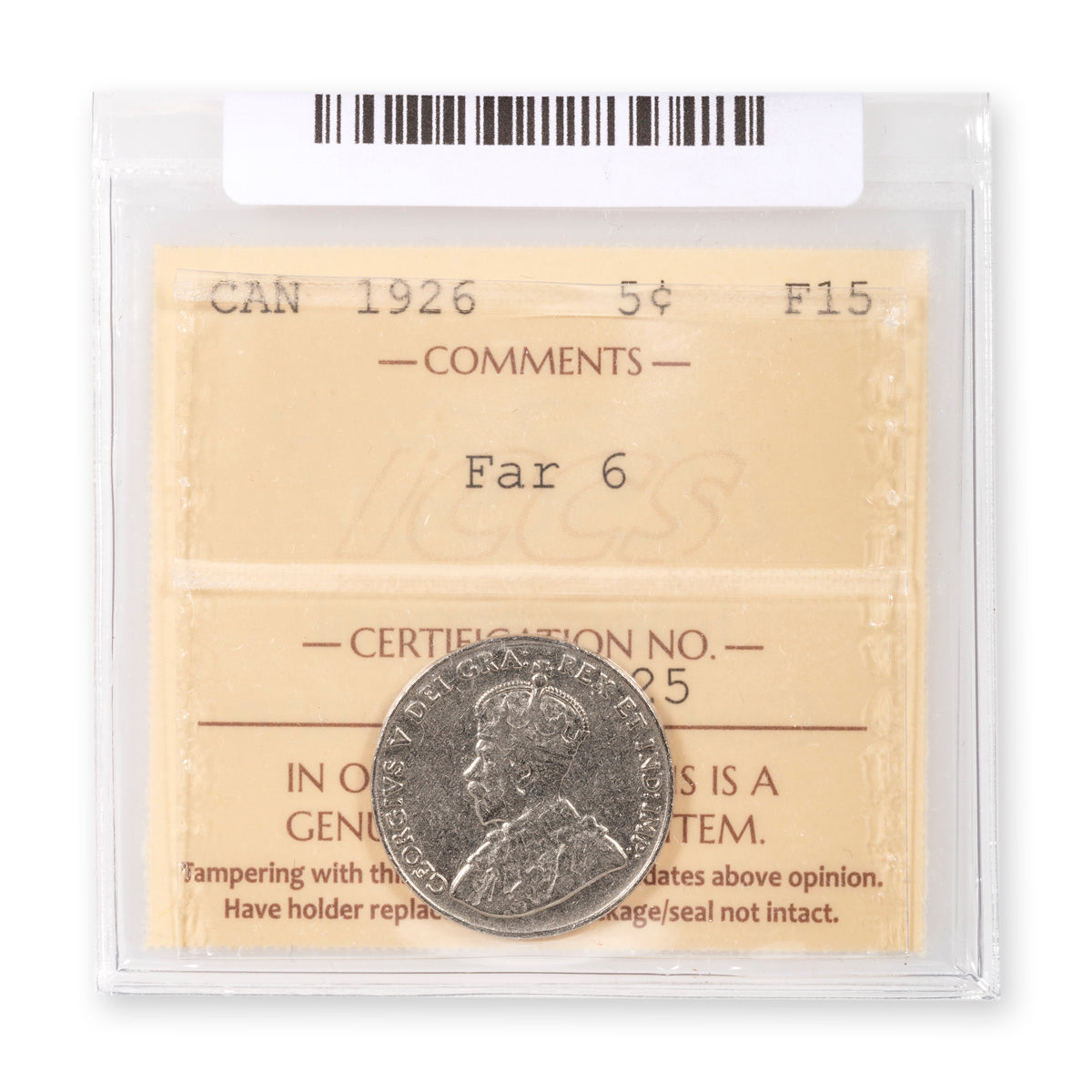 5 Cent 1926 Far 6 ICCS F-15