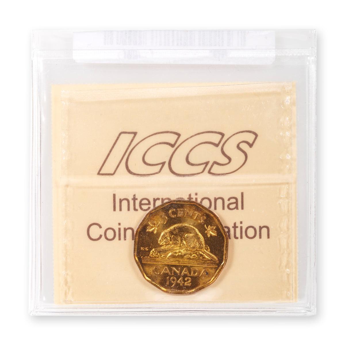 5 Cent 1942 Tombac ICCS MS-65