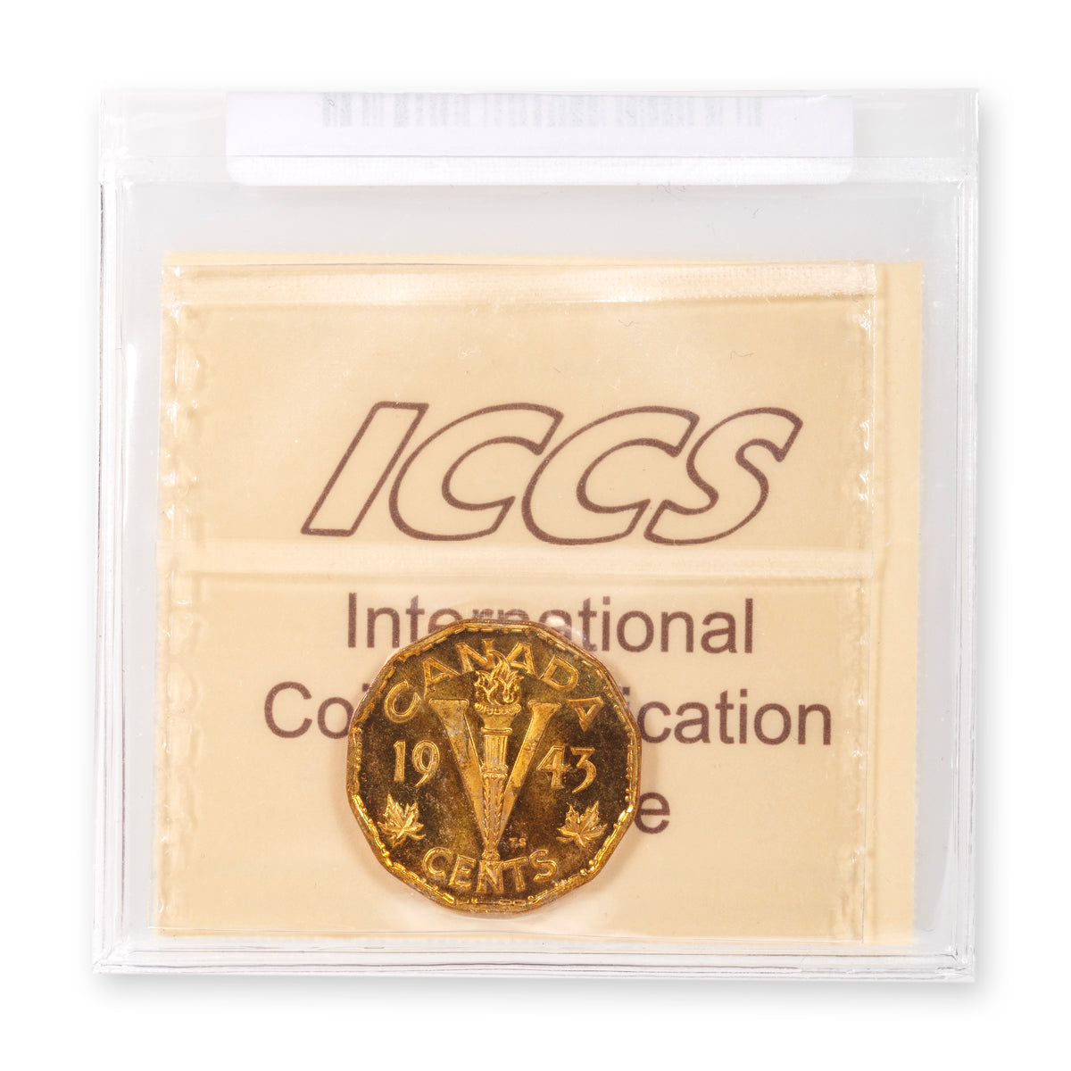 5 Cent 1943 Cameo ICCS MS-65