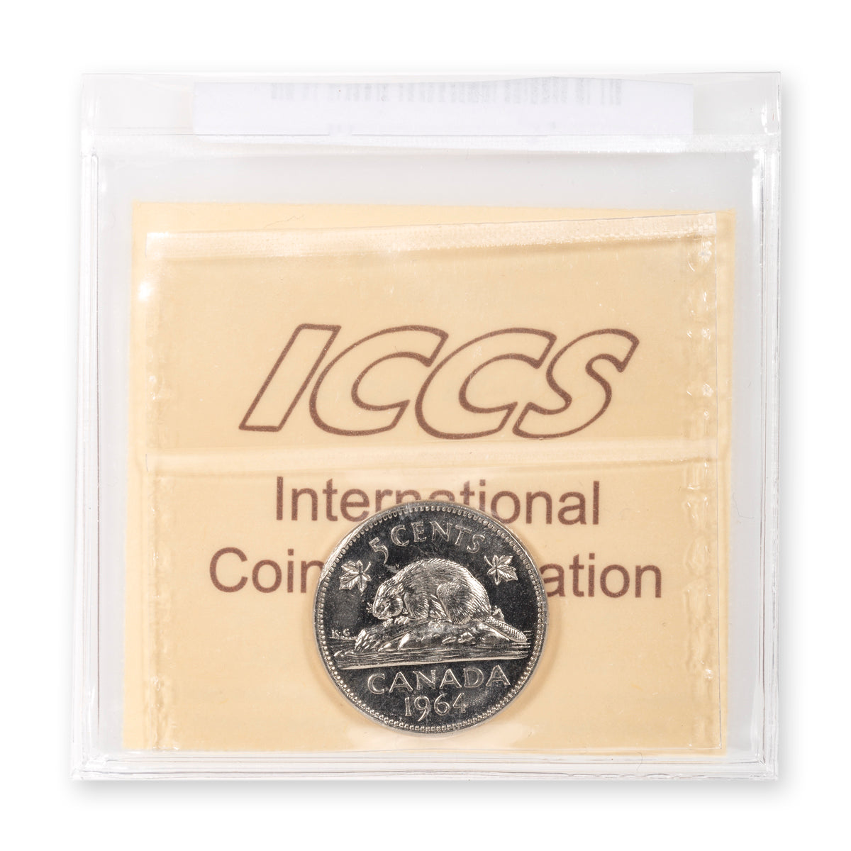 5 Cent 1964 Extra Waterline ICCS MS-62