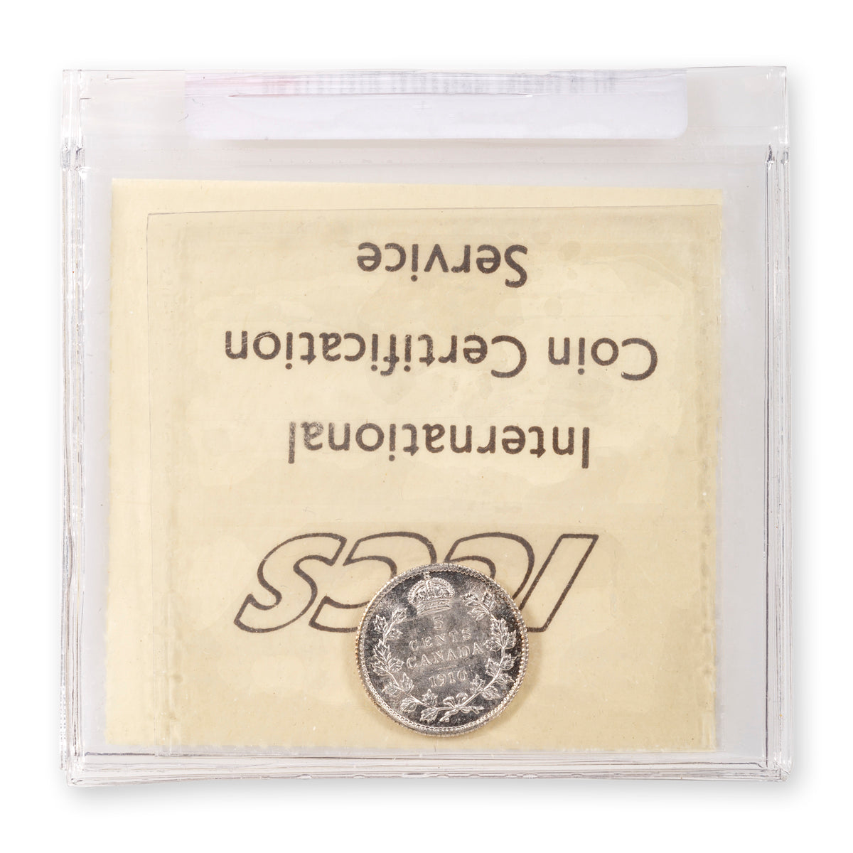 5 Cent 1910 Pointed Leaves ICCS MS-66