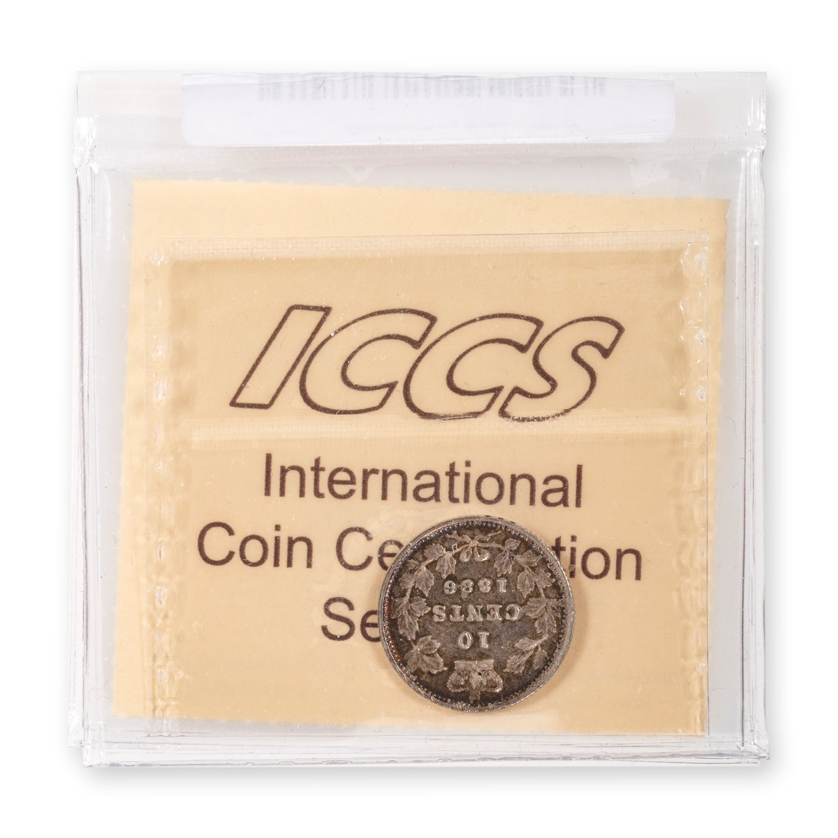 10 Cent 1886 Lg Knob; Obverse 4 ICCS VF-30