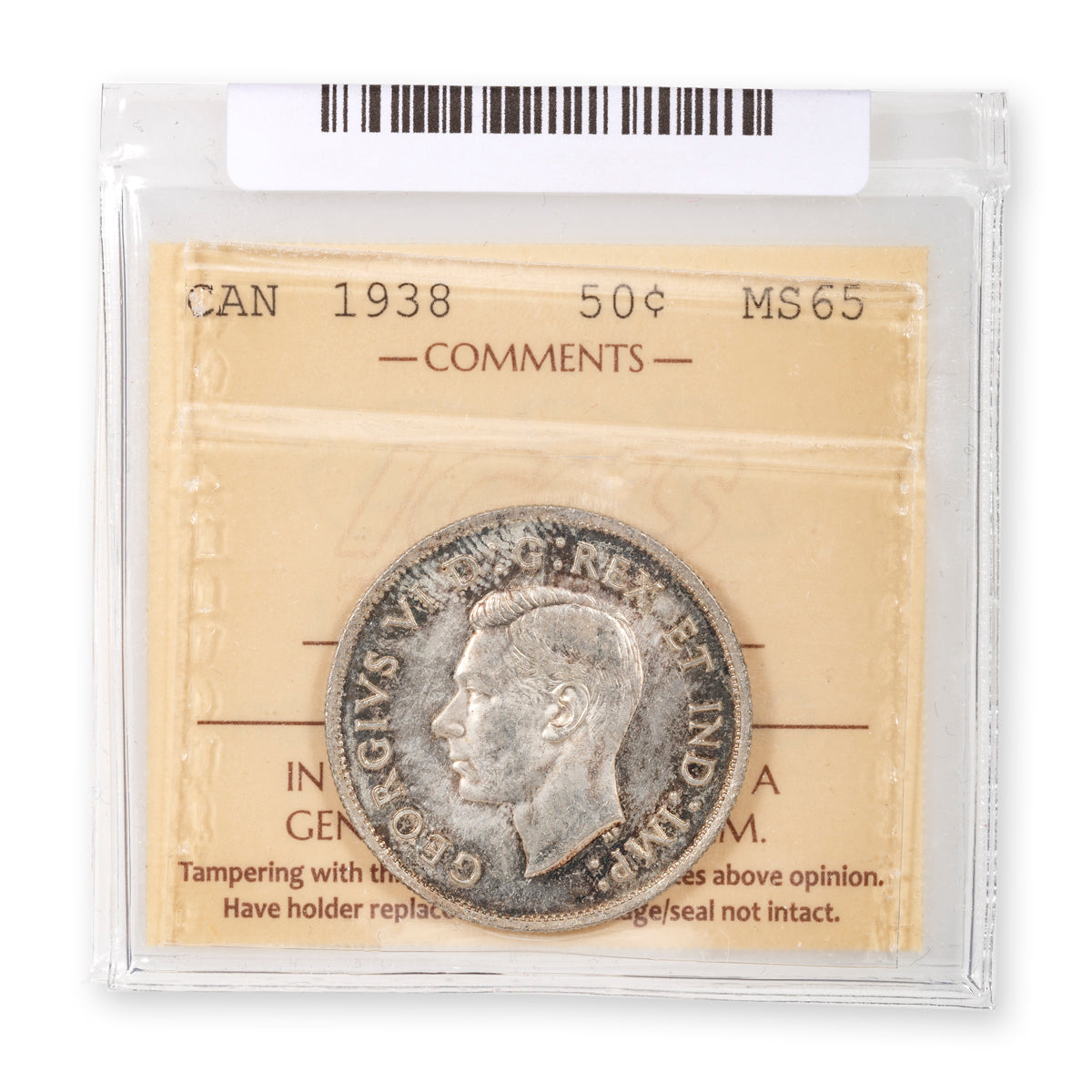 50 Cent 1938 ICCS MS-65