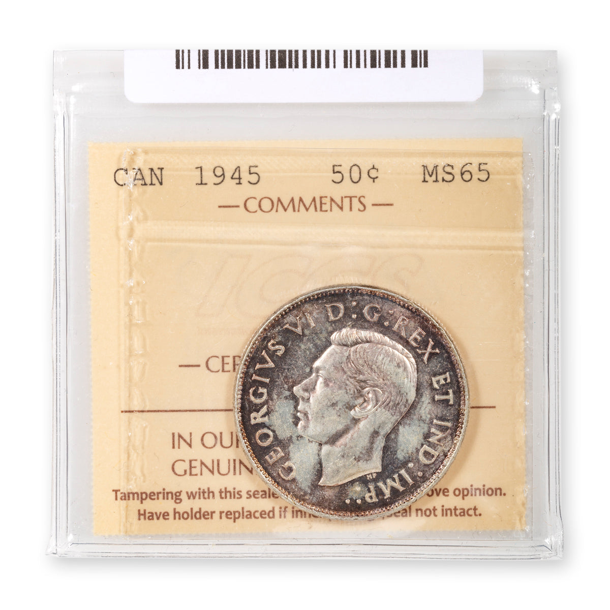 50 Cent 1945 ICCS MS-65