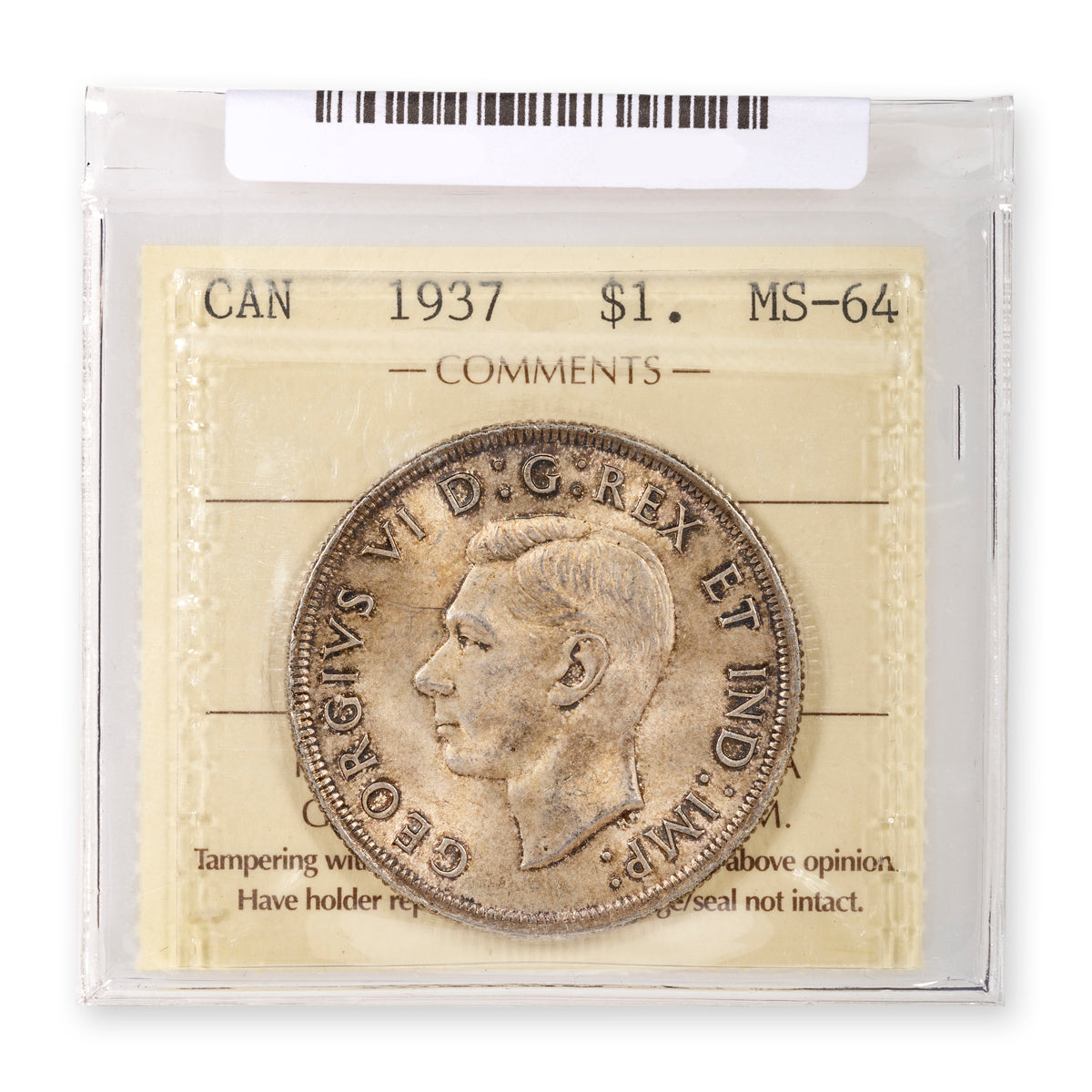 $1 1937 ICCS MS-64