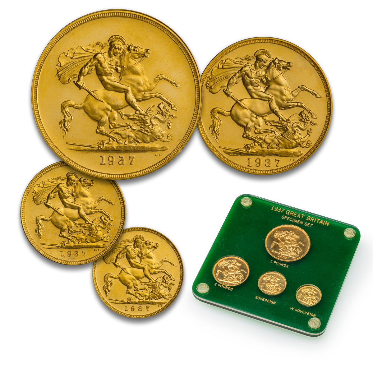 1937 Great Britain Specimen Gold 4 Coin Set