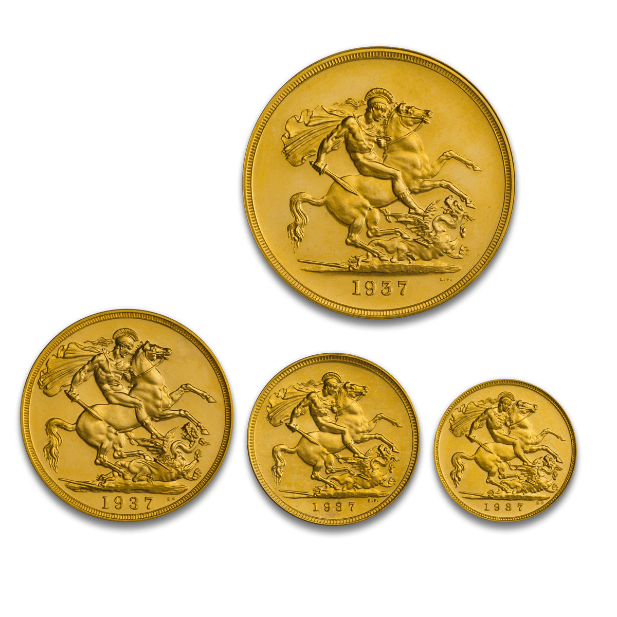 1937 Great Britain Specimen Gold 4 Coin Set