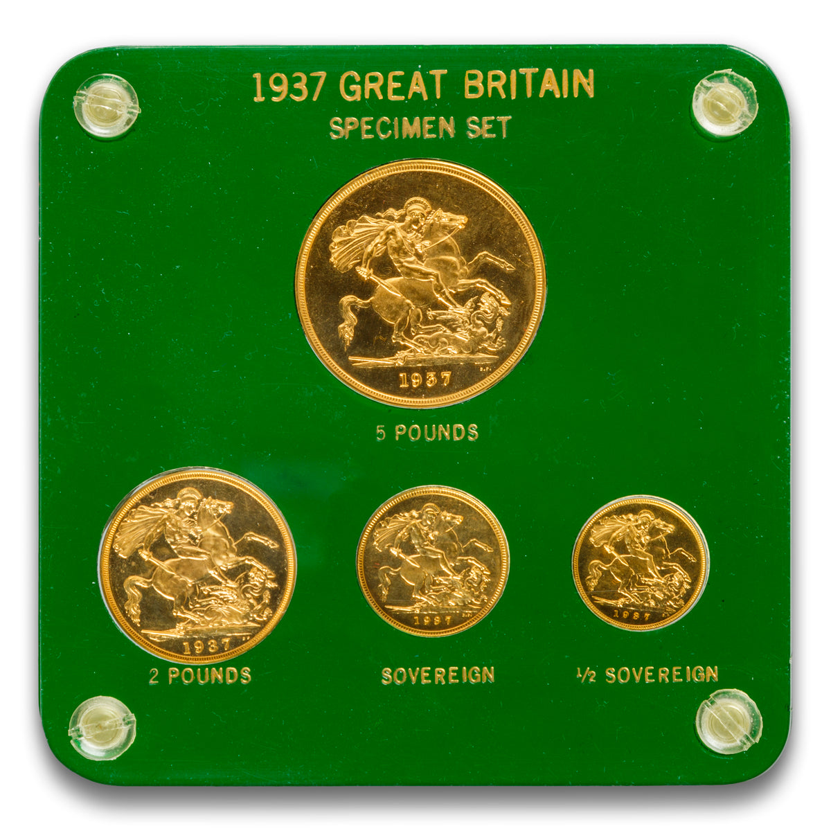 1937 Great Britain Specimen Gold 4 Coin Set