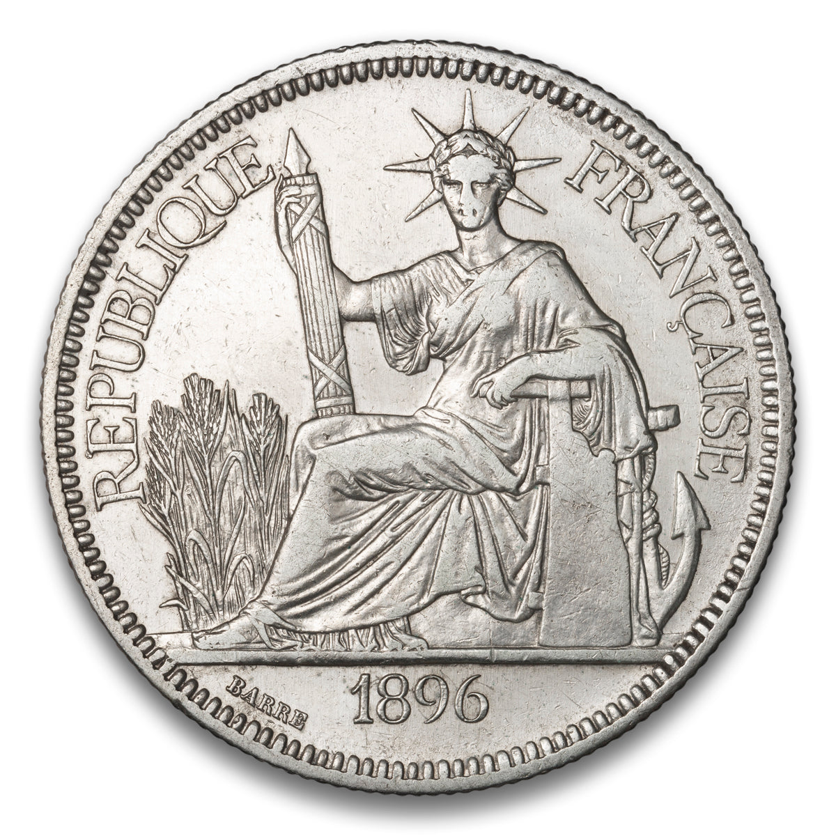 French Indo-China Silver 1 Piastre 1896 A