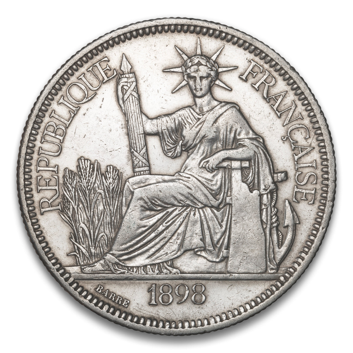 French Indo-China Silver 1 Piastre 1898 A