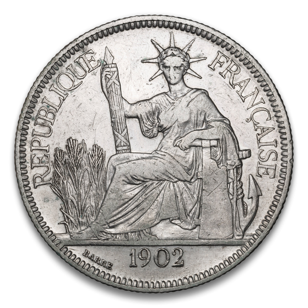 French Indo-China Silver 1 Piastre 1902 A