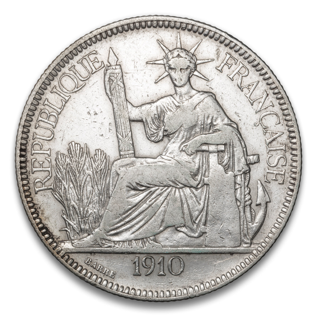 French Indo-China Silver 1 Piastre 1910 A