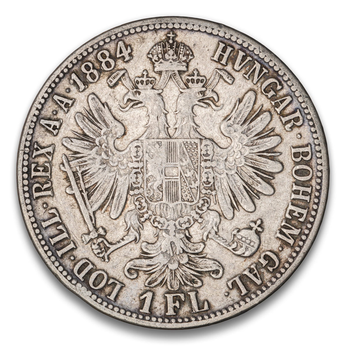Austria Silver 1 Florin 1884