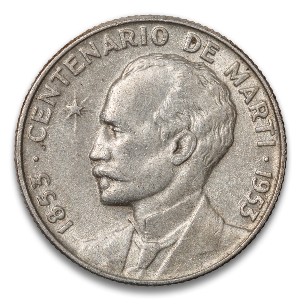 Cuba Silver 25 Centavos 1953