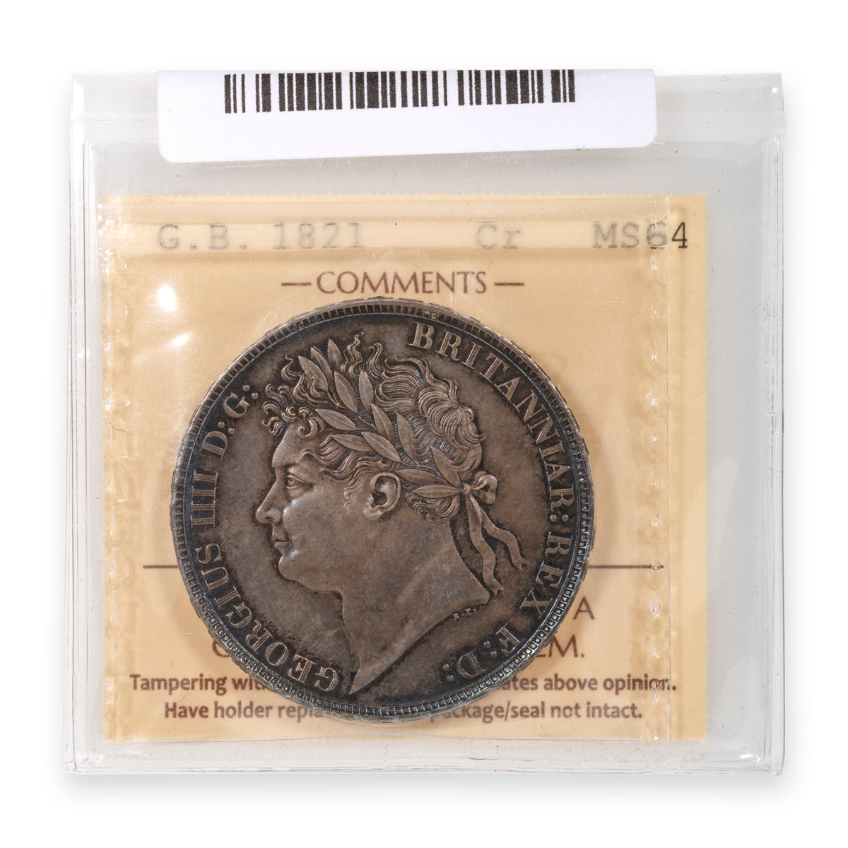 Great Britain Secundo Silver 1 Crown 1821