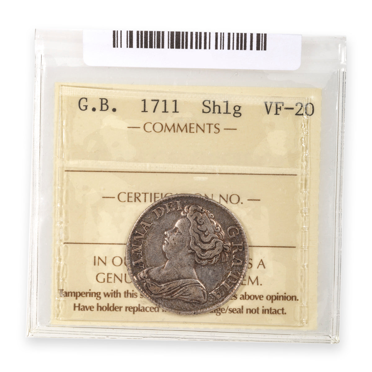 Great Britain Silver 1 Shilling 1711