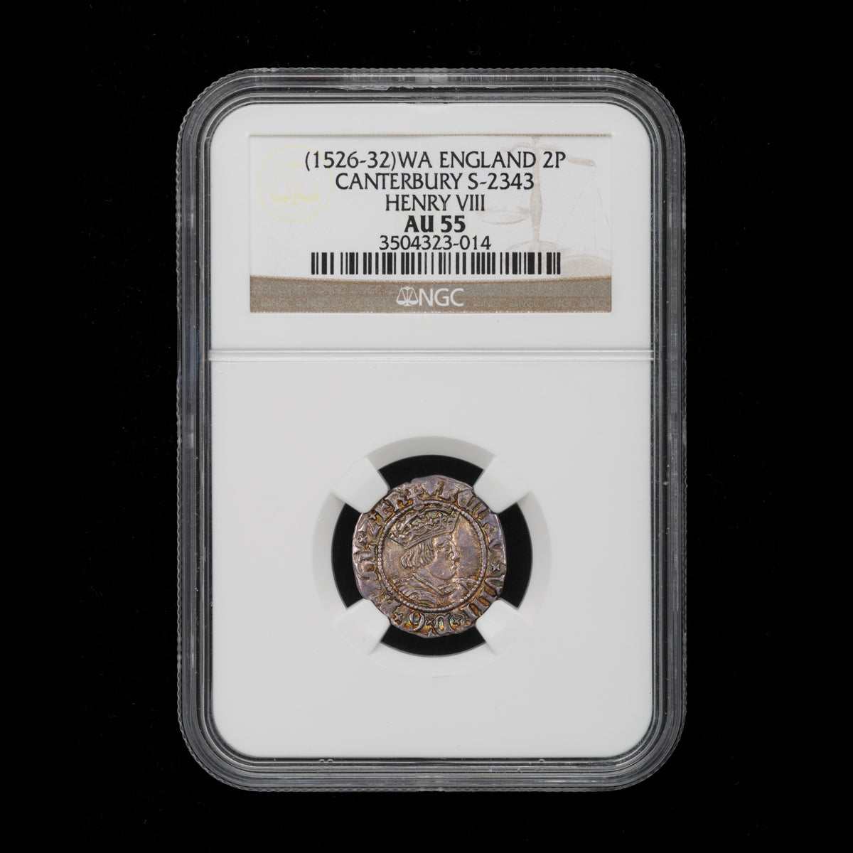 Great Britain King Henry VIII Silver 2 Pence 1526-1532