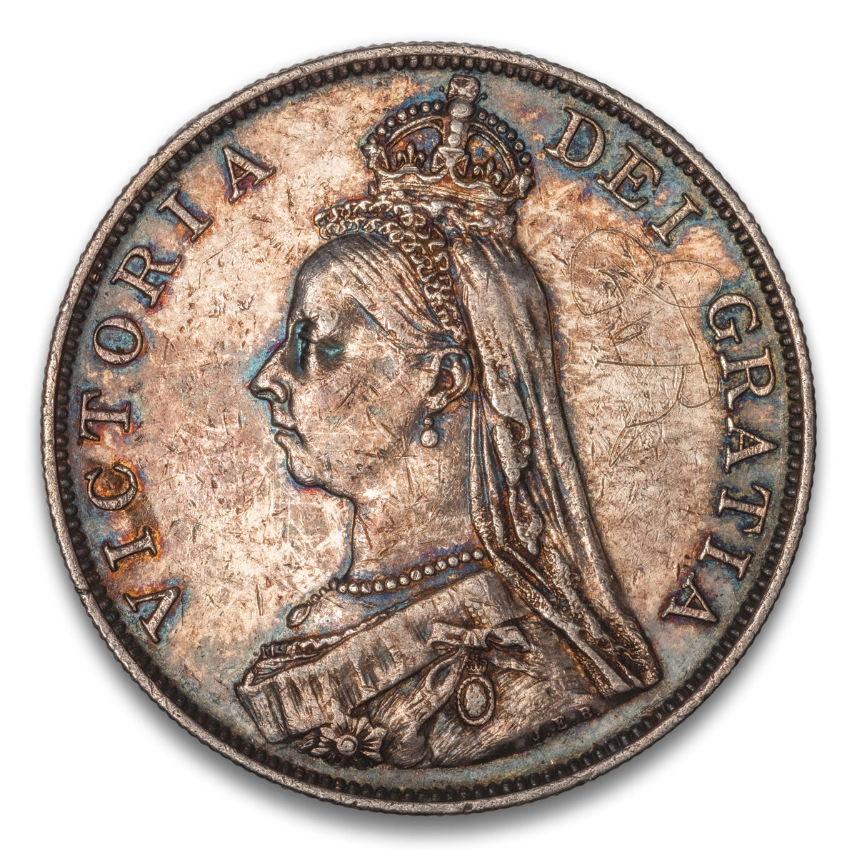 Great Britain Silver Double Florin 1887 Arabic 1