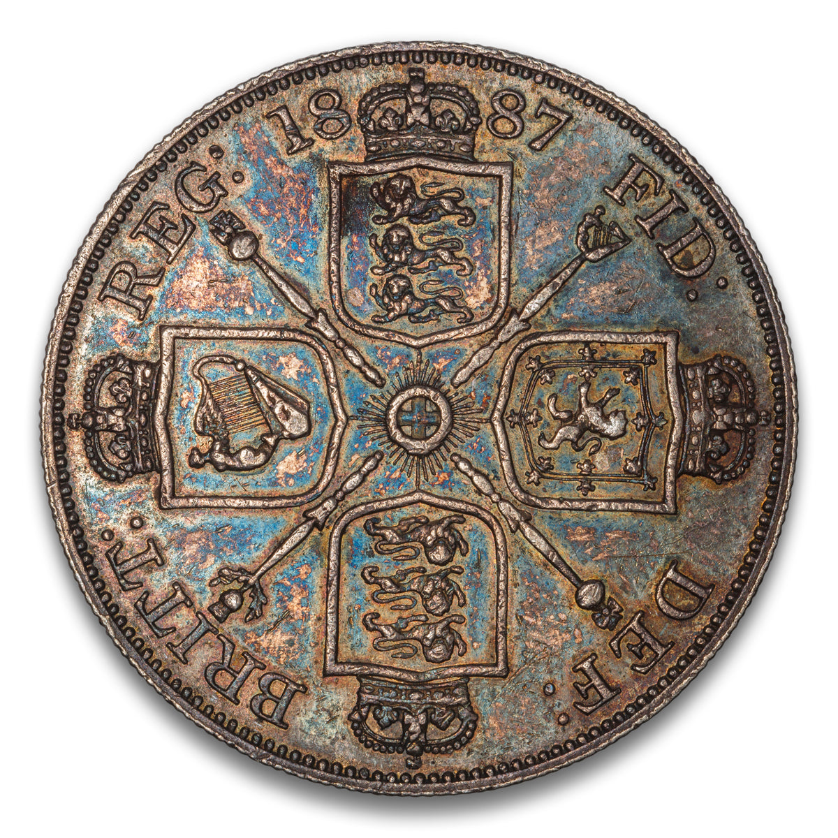 Great Britain Silver Double Florin 1887 Arabic 1