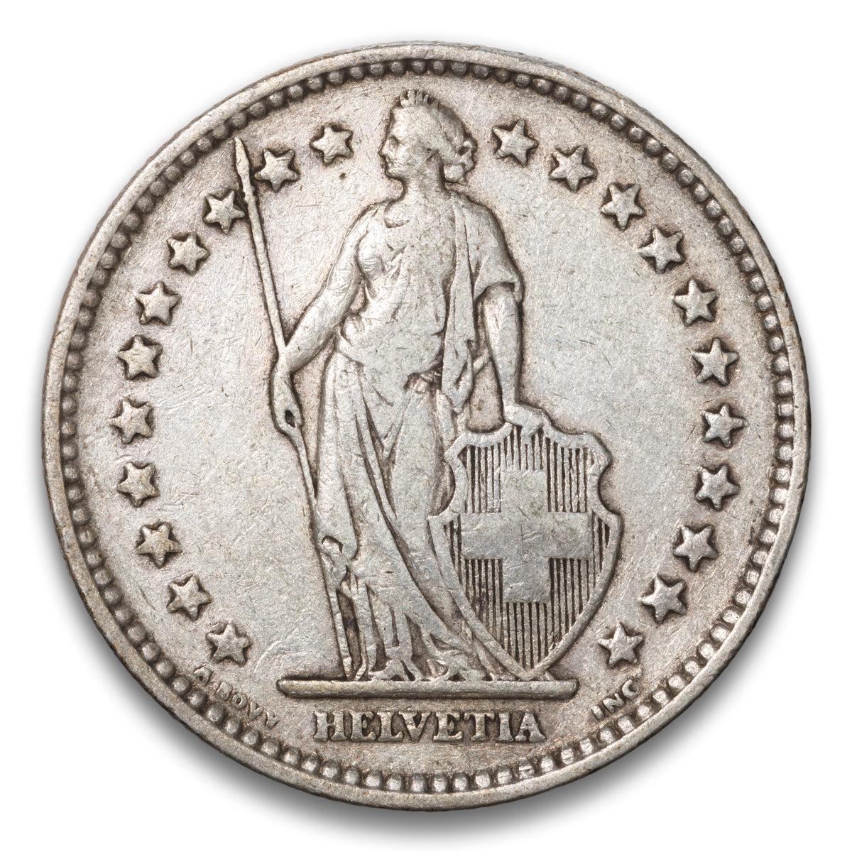 Switzerland Silver 2 Francs 1912 B