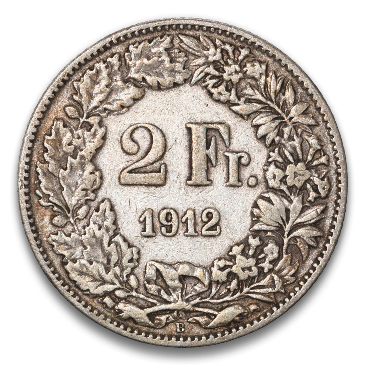 Switzerland Silver 2 Francs 1912 B