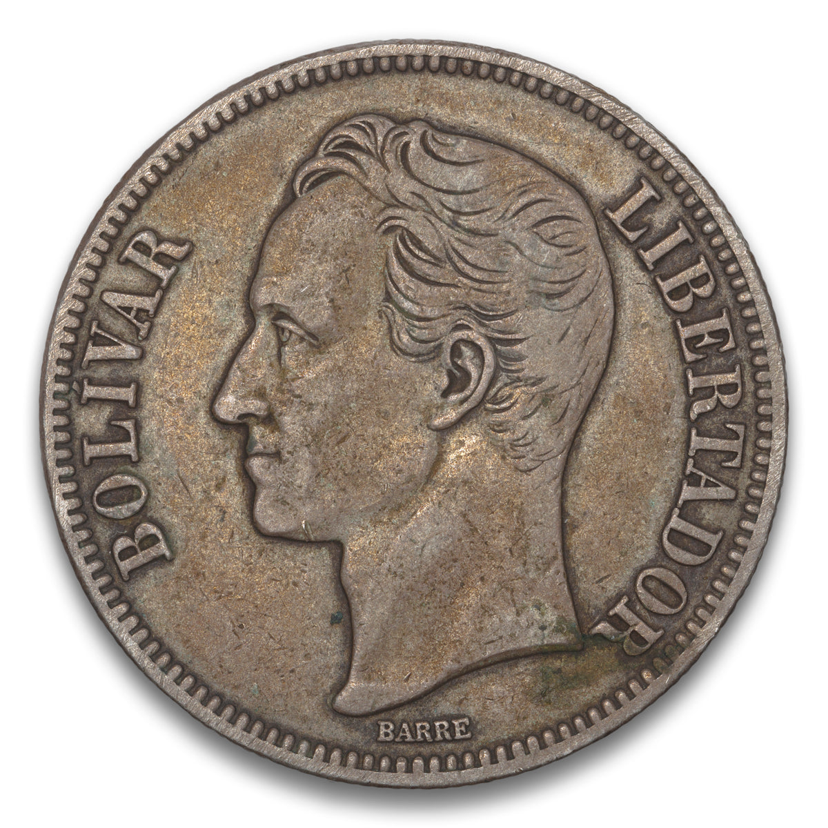 Venezuela Silver 5 Bolivares 1935