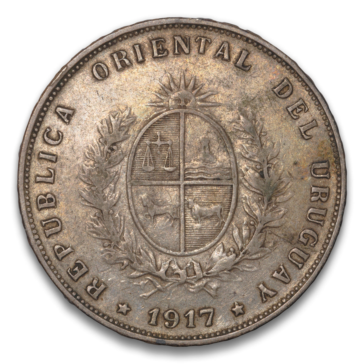 Uruguay Silver 50 Centesimos 1917