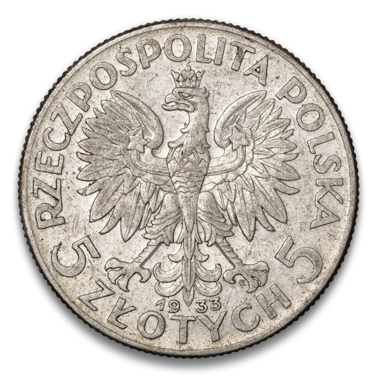 Poland Silver 5 Zlotych 1933