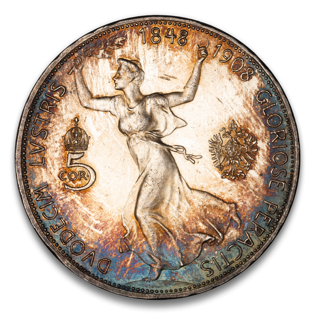 Austria Silver 5 Corona 1908