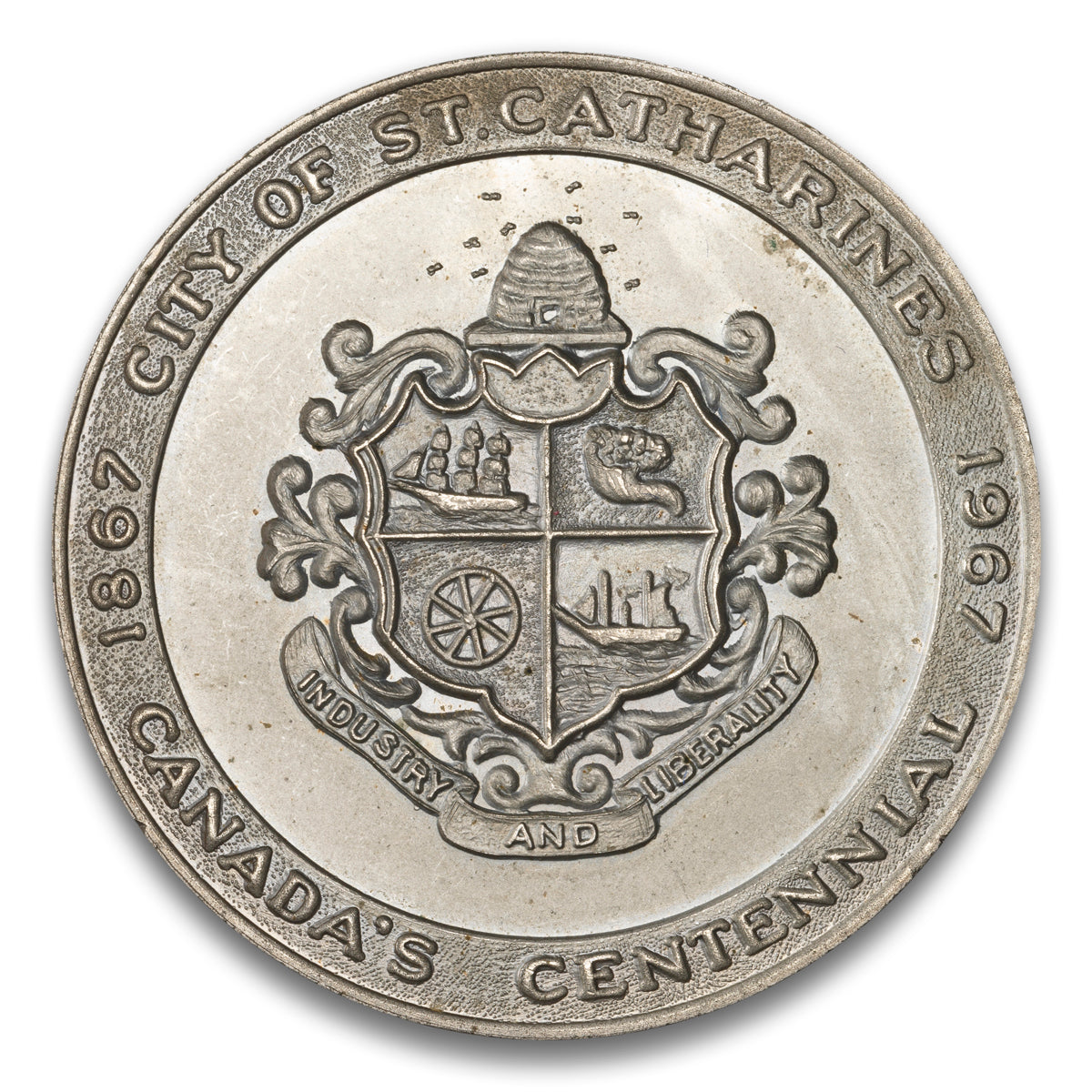 St Catharines, ON Canada Centennial (NS) Base medal 1867-1967