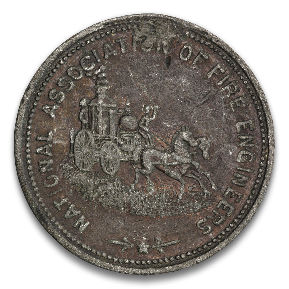 National Assn of Fire Engineers Boucherville, QC Base medal 1894