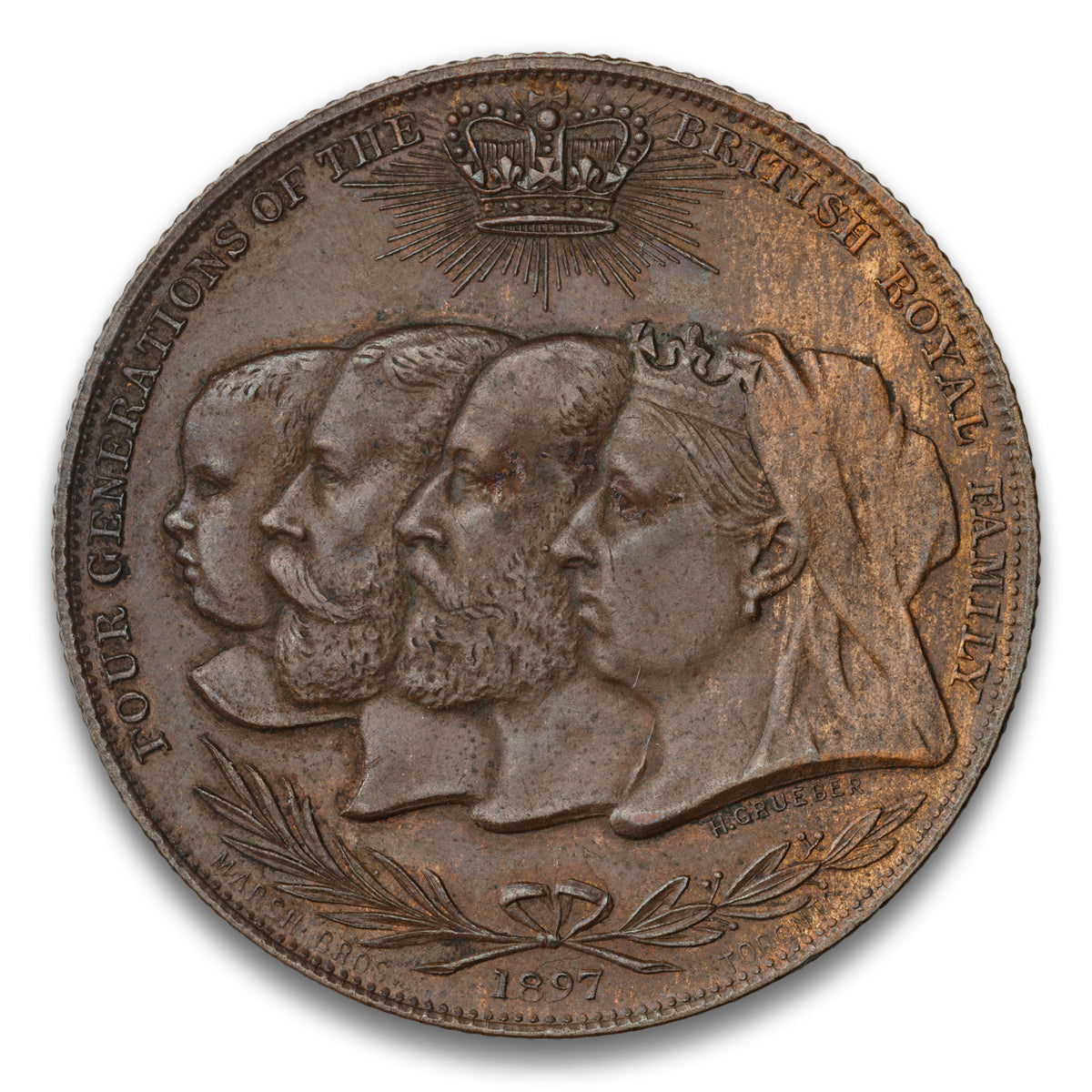 Pearcy's Paints Toronto 4 Generations of the British Royal Family Base medal 1897