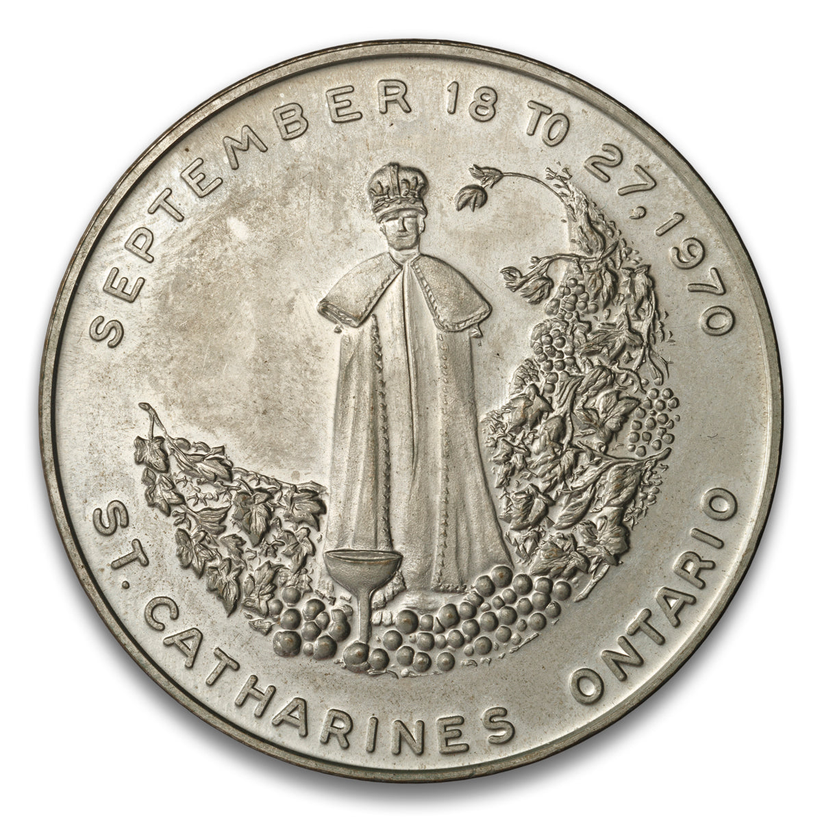 St Catharines, ON (NS) Niagara Grape & Wine Festival Base medal 1970