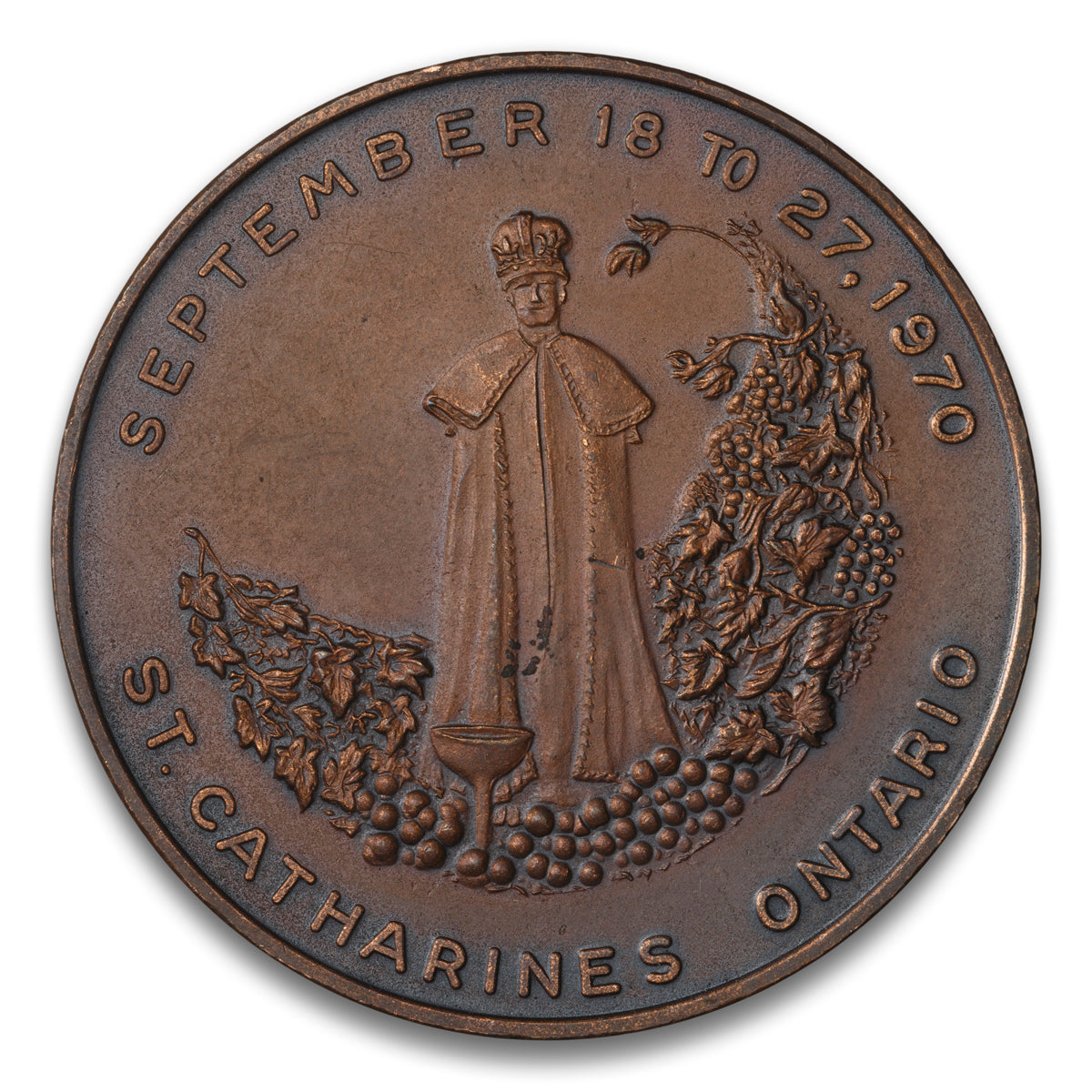 St Catharines, ON (Cu) Niagara Grape & Wine Festival Base medal 1970