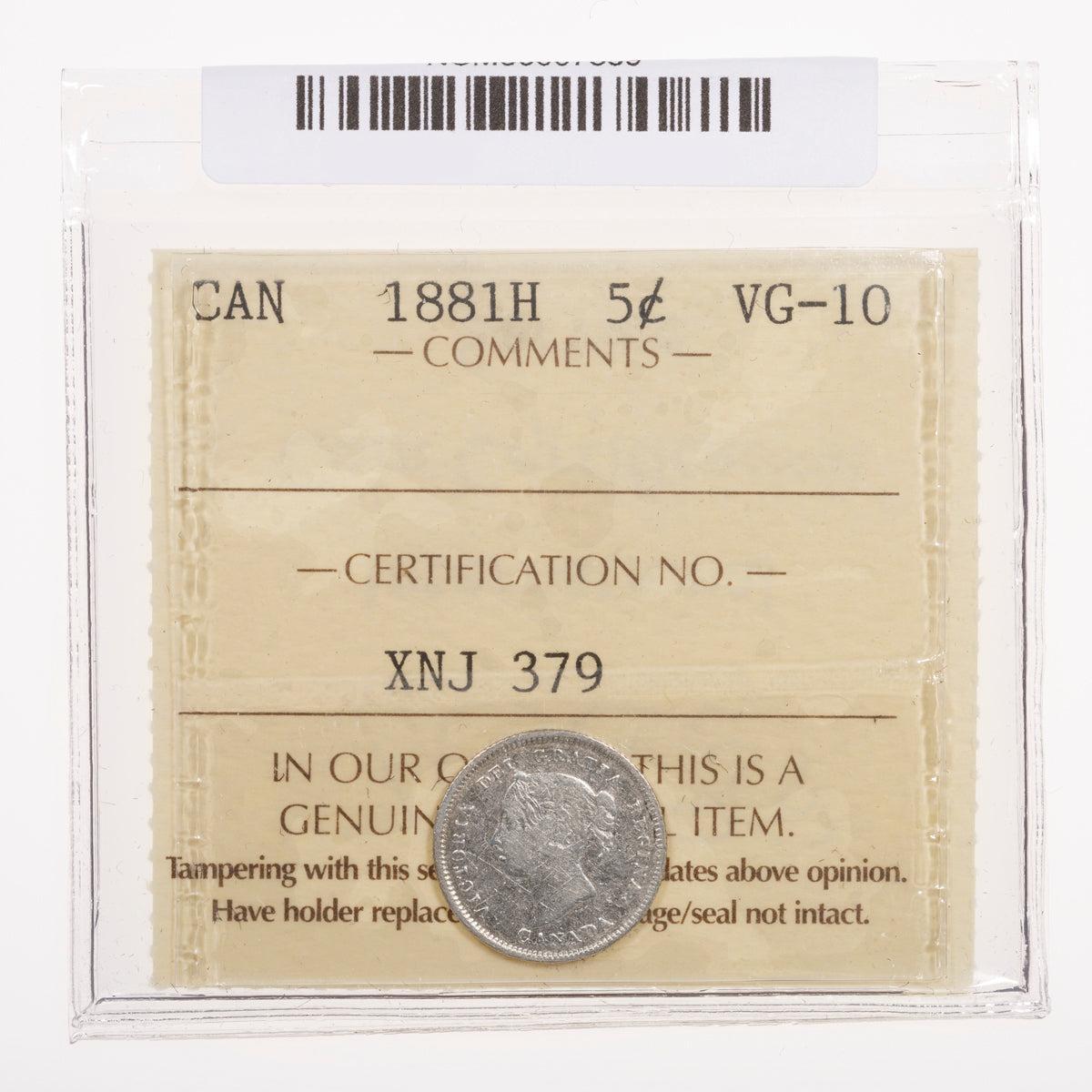 5 Cent 1881H ICCS VG-10