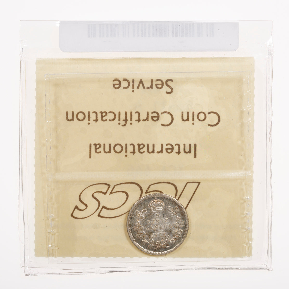 5 Cent 1908 Small 8 ICCS EF-40