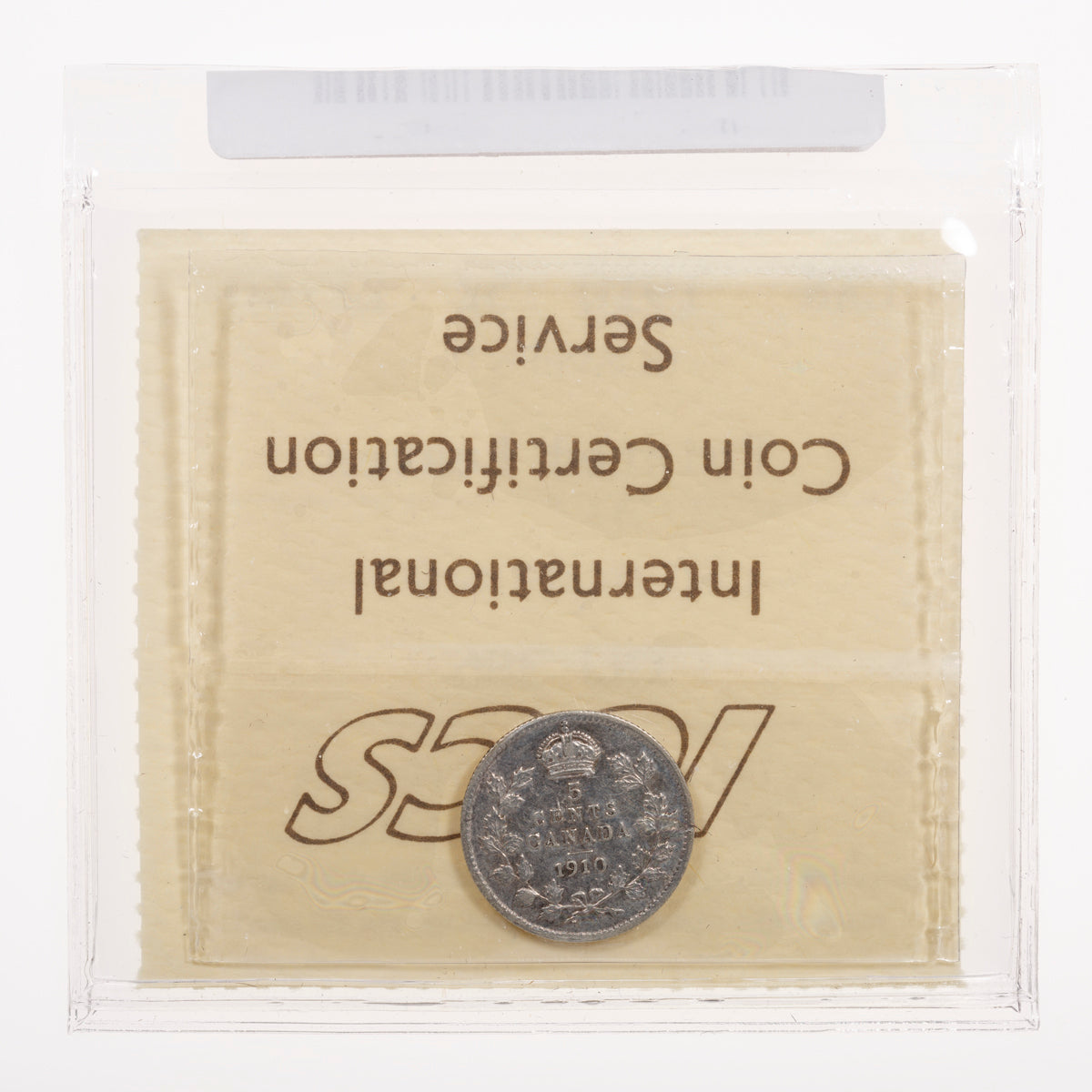 5 Cent 1910 Pointed Leaves ICCS EF-40